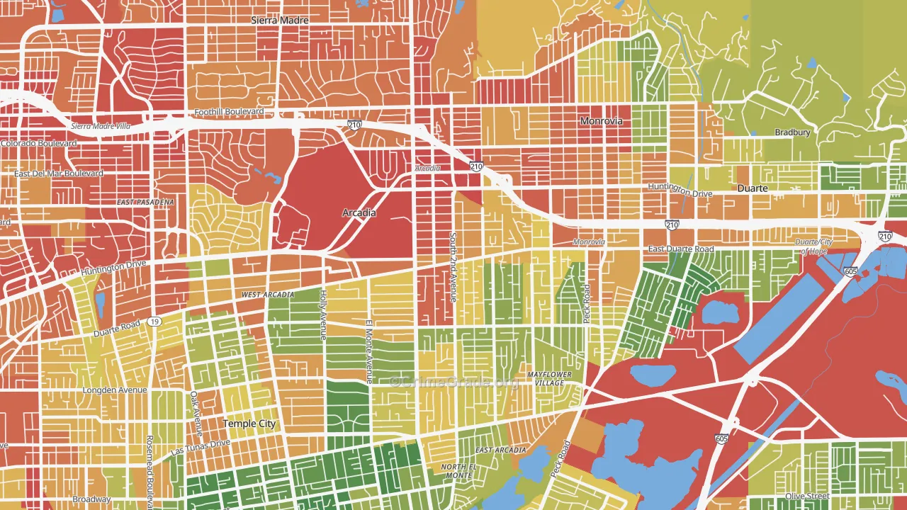 91006, CA Map of Drug-Related Crime Rates