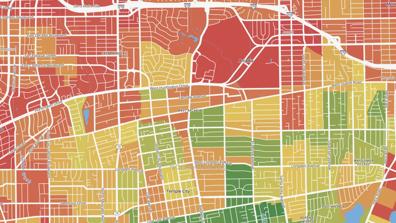 91007, CA Map of Drug-Related Crime Rates