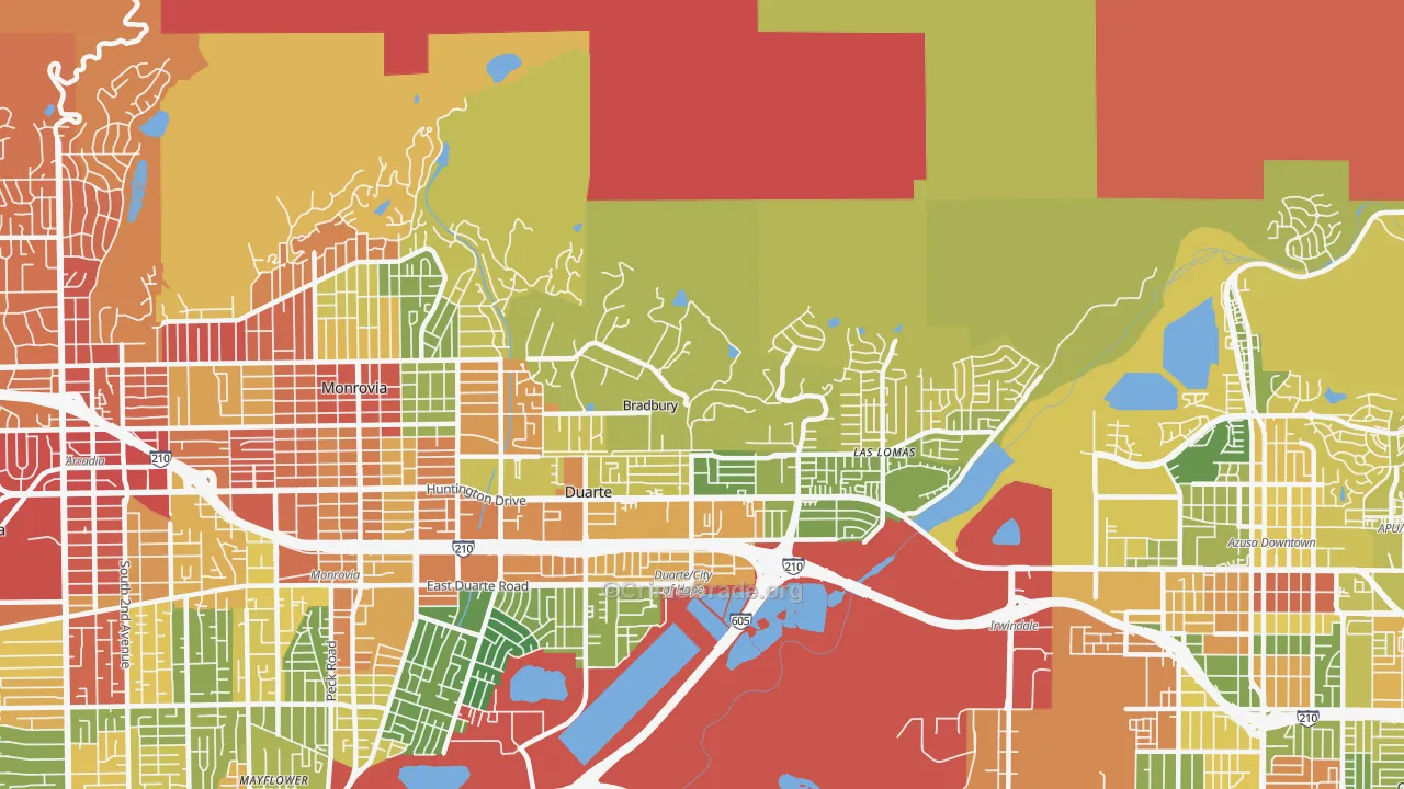 91008, CA Map of Drug-Related Crime Rates