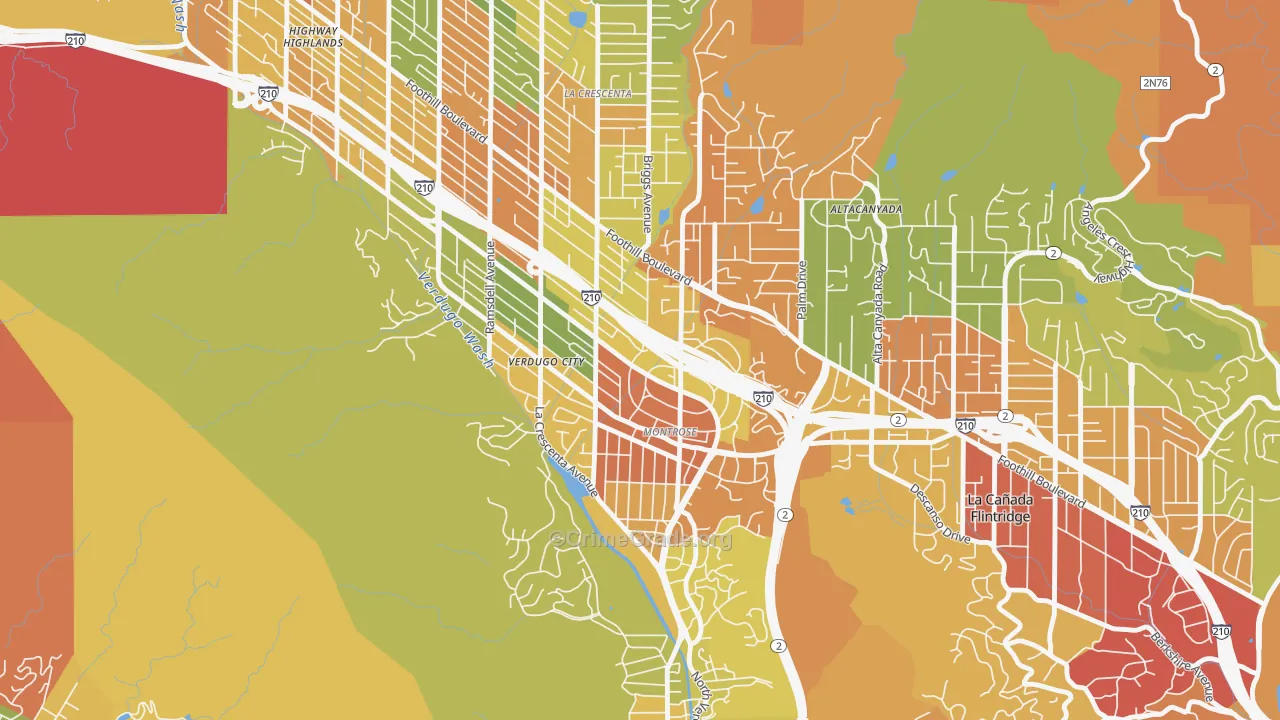 91020, CA Map of Drug-Related Crime Rates