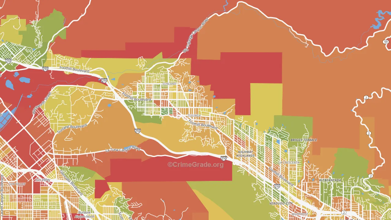 91042, CA Map of Drug-Related Crime Rates