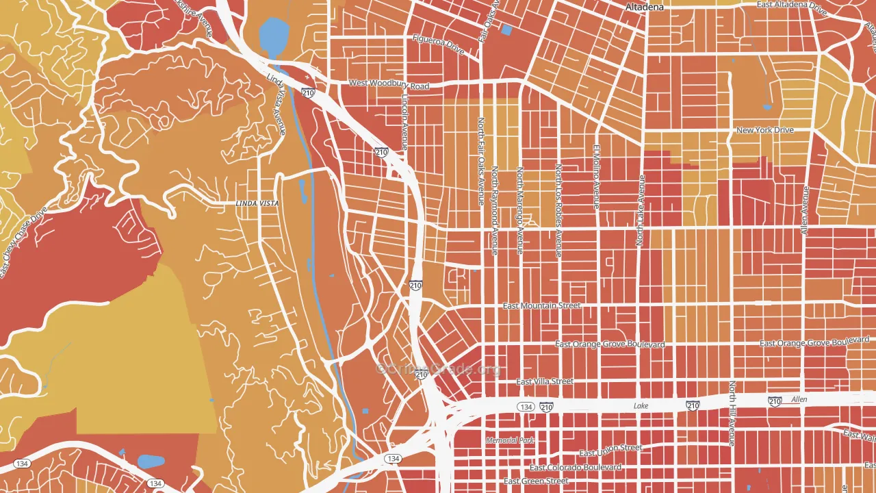 91103, CA Map of Drug-Related Crime Rates