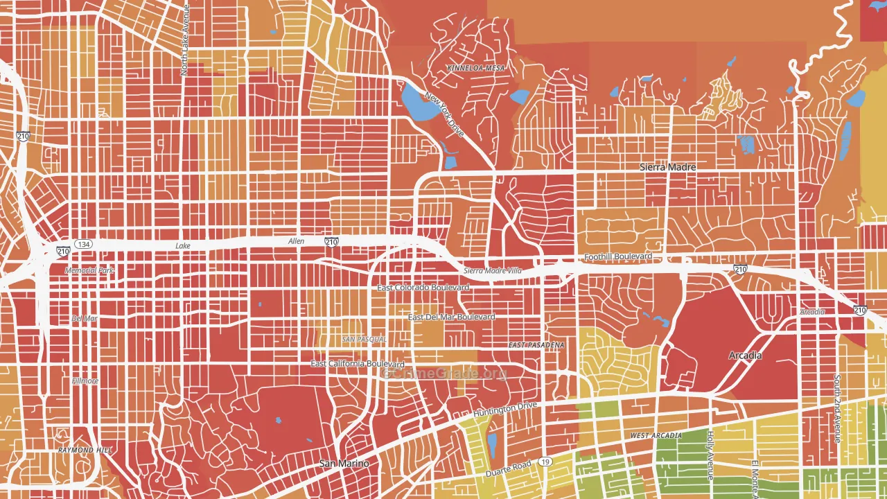 91107, CA Map of Drug-Related Crime Rates
