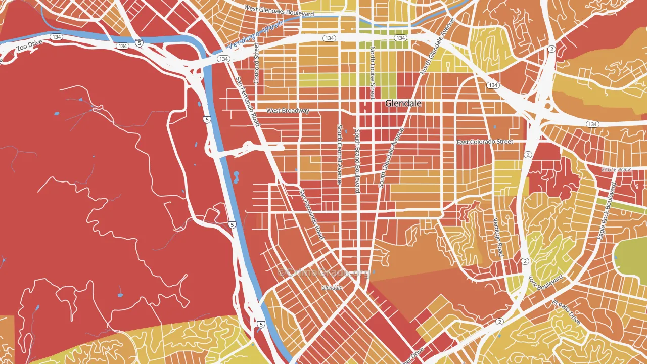 91204, CA Map of Drug-Related Crime Rates