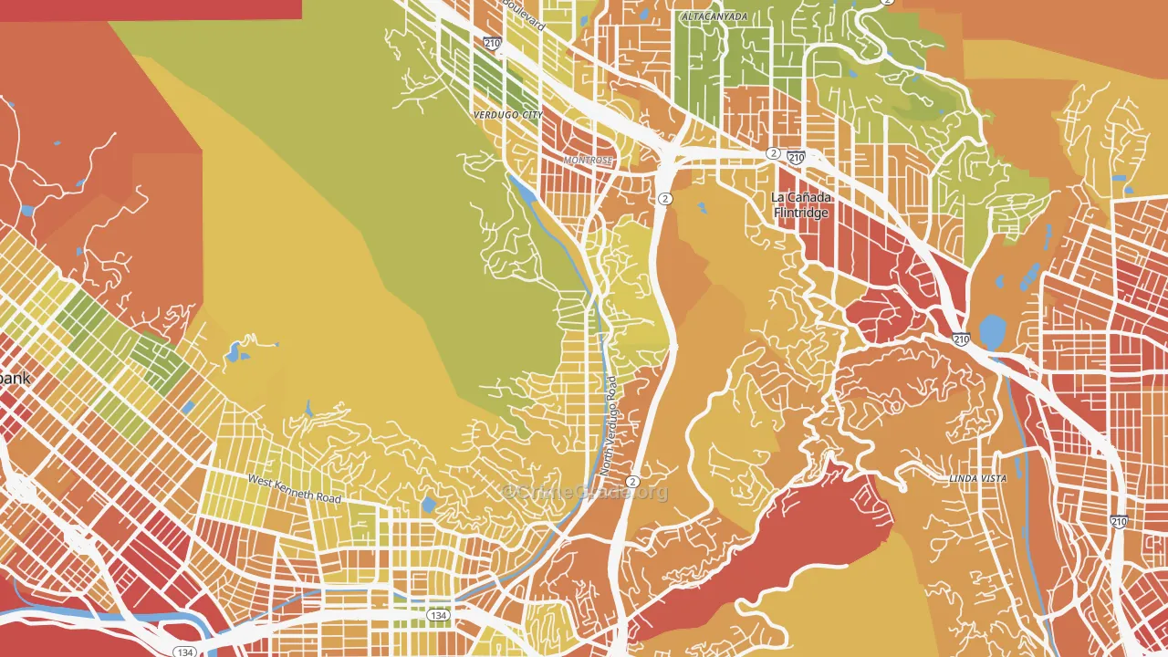 91208, CA Map of Drug-Related Crime Rates