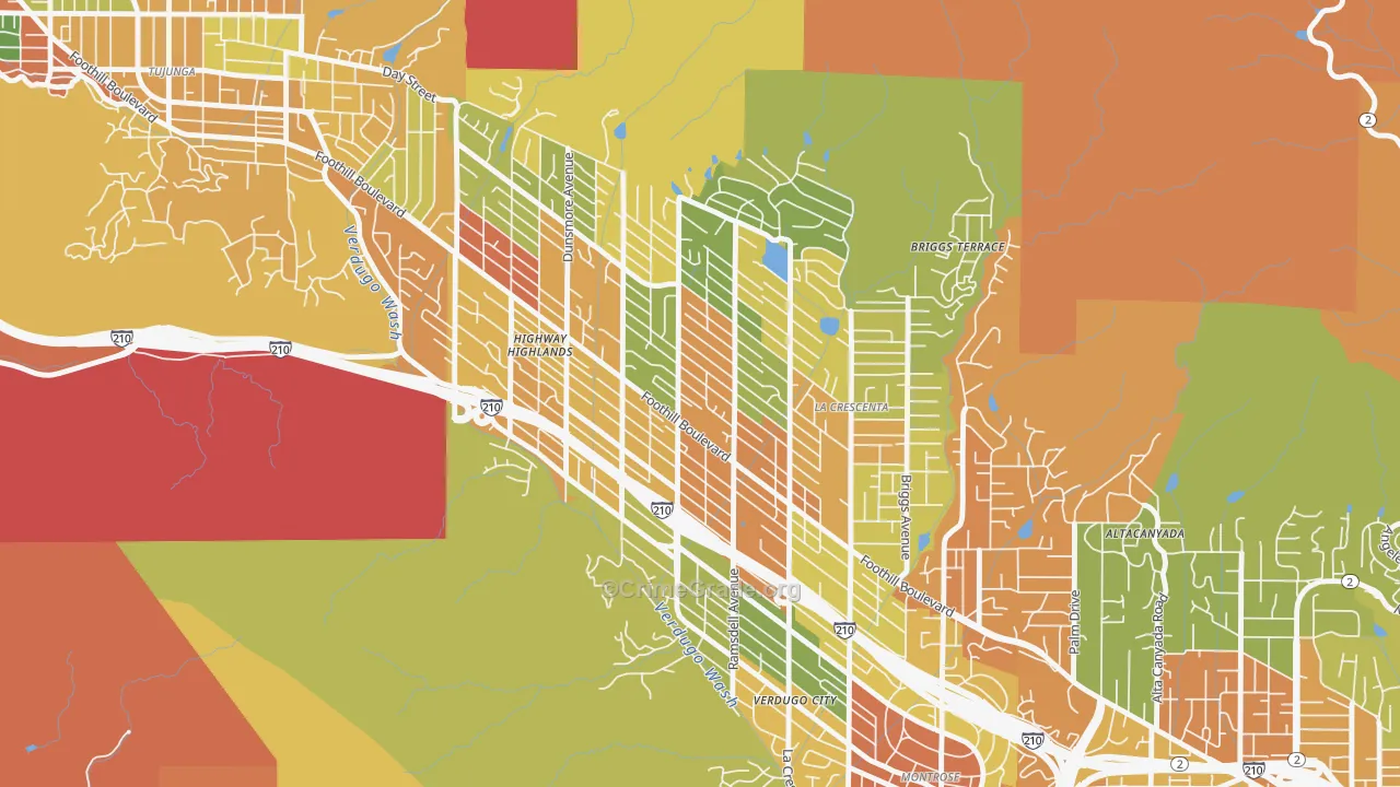 91214, CA Map of Drug-Related Crime Rates
