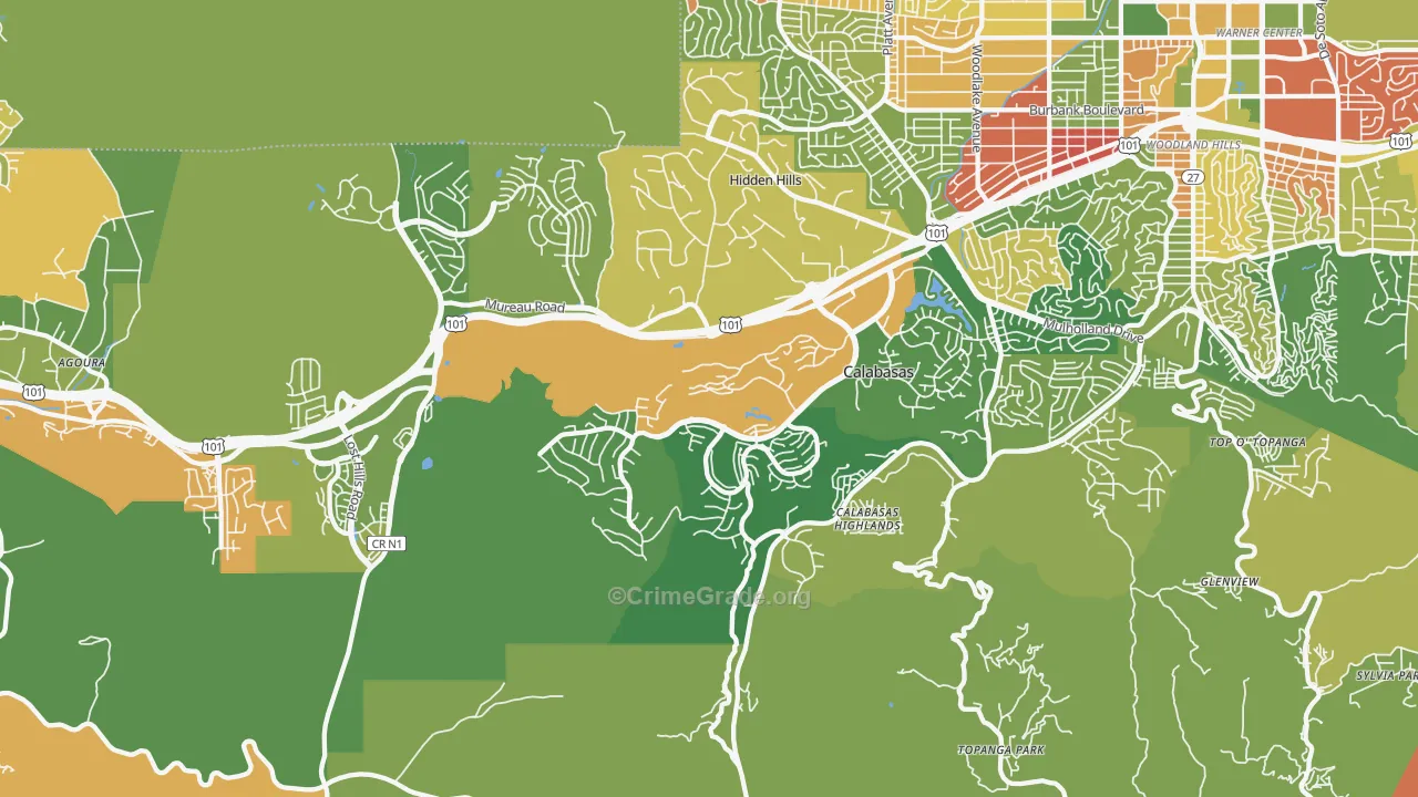 91302, CA Map of Drug-Related Crime Rates