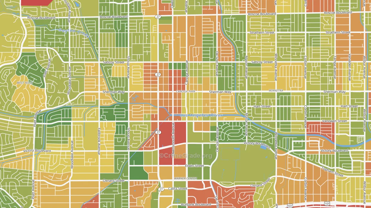 91303, CA Map of Drug-Related Crime Rates