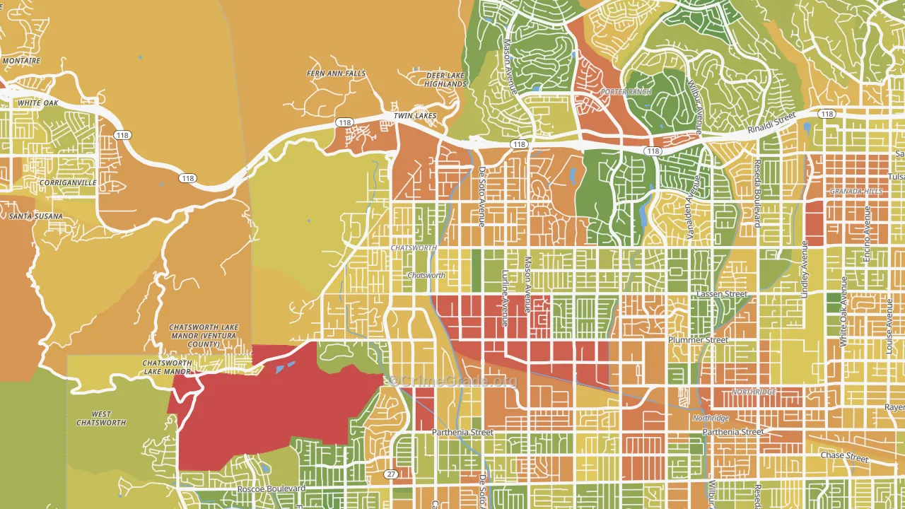 91311, CA Map of Drug-Related Crime Rates