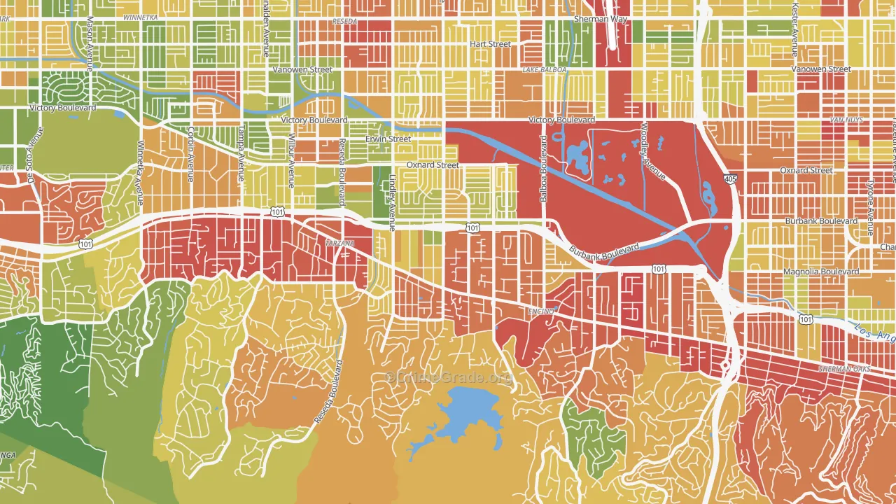 91316, CA Map of Drug-Related Crime Rates