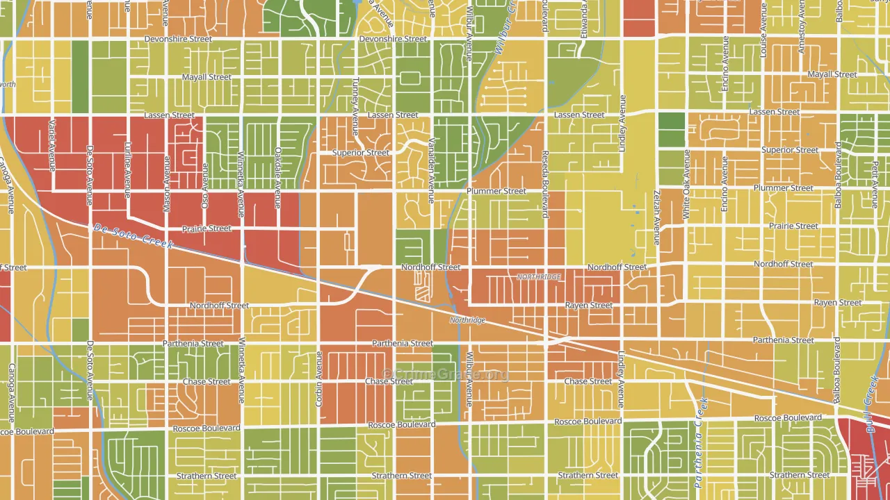 91324, CA Map of Drug-Related Crime Rates