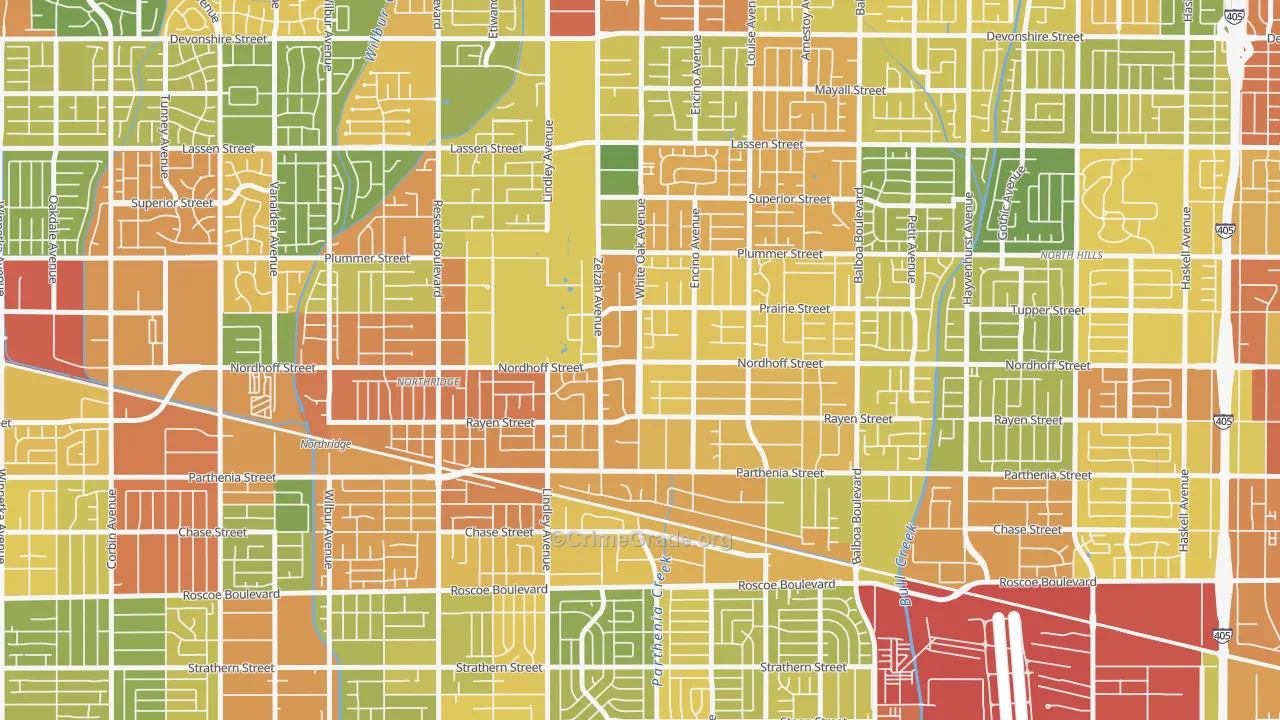 91325, CA Map of Drug-Related Crime Rates