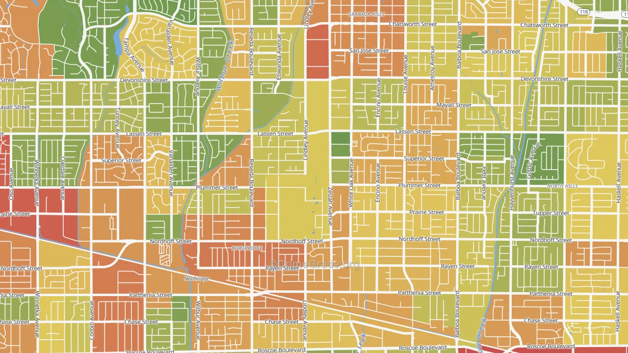 91330, CA Map of Drug-Related Crime Rates