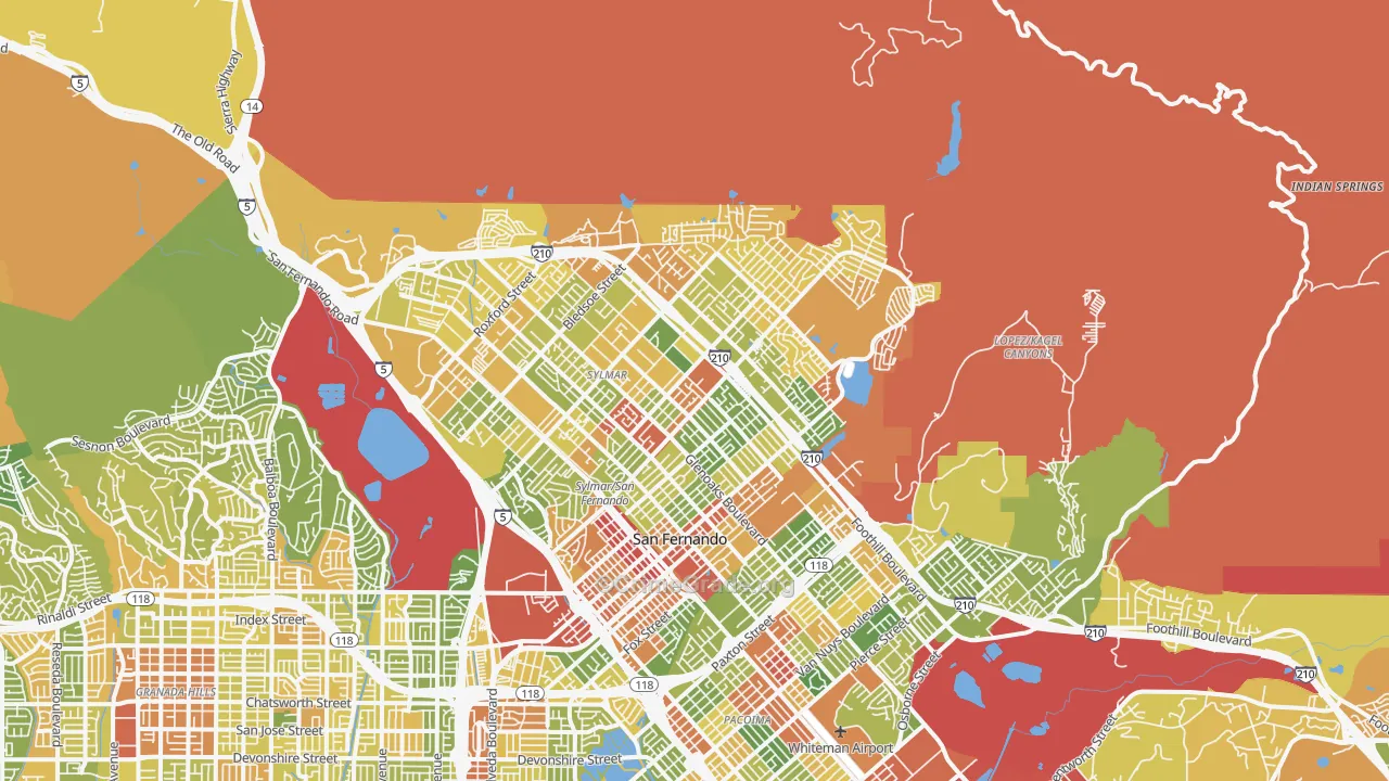 91342, CA Map of Drug-Related Crime Rates