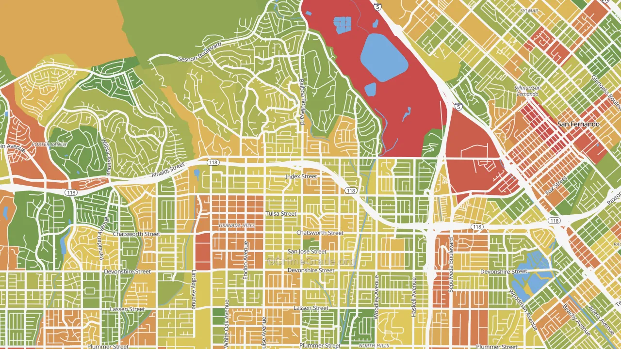 91344, CA Map of Drug-Related Crime Rates