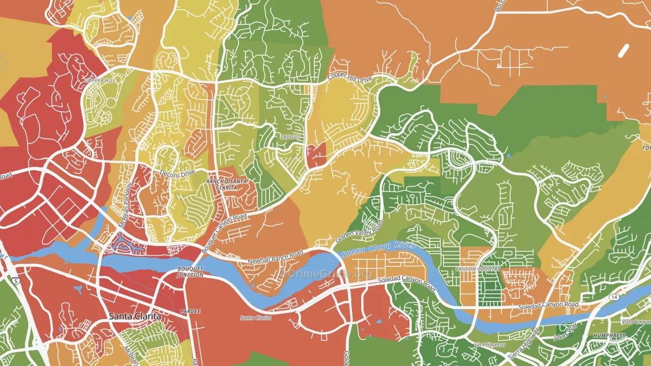 91350, CA Map of Drug-Related Crime Rates