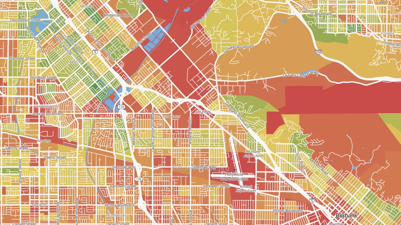 91352, CA Map of Drug-Related Crime Rates