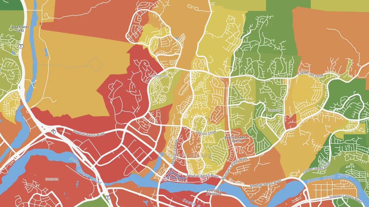 91354, CA Map of Drug-Related Crime Rates