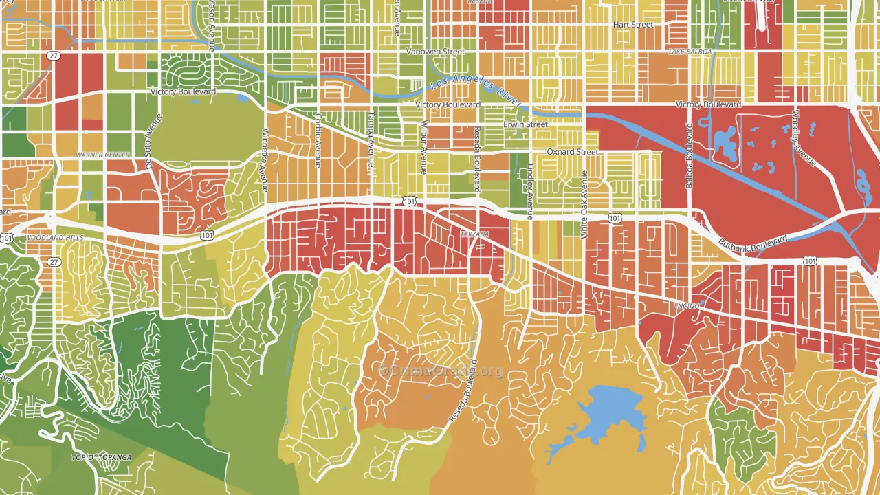 91356, CA Map of Drug-Related Crime Rates