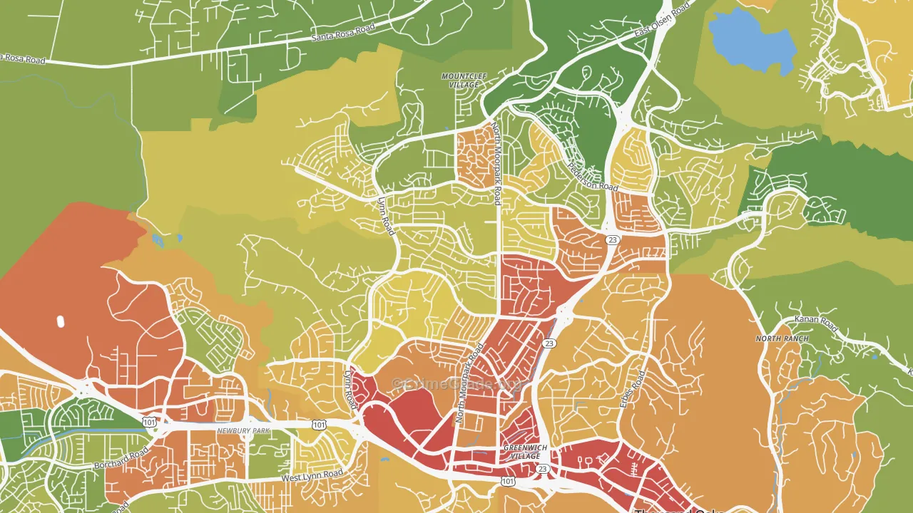 91360, CA Map of Drug-Related Crime Rates