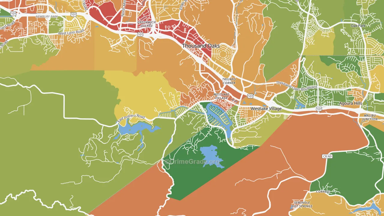 91361, CA Map of Drug-Related Crime Rates