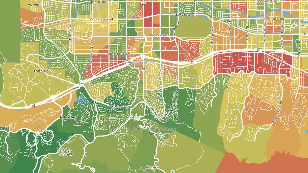 91364, CA Map of Drug-Related Crime Rates