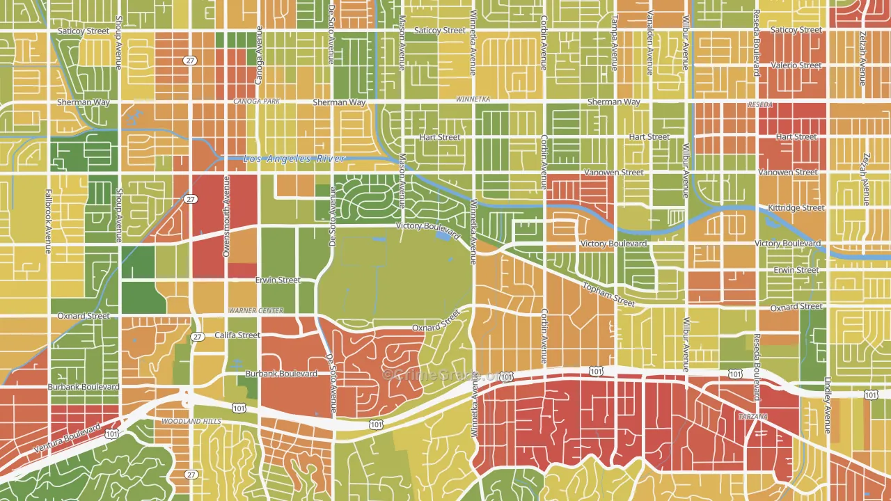 91371, CA Map of Drug-Related Crime Rates