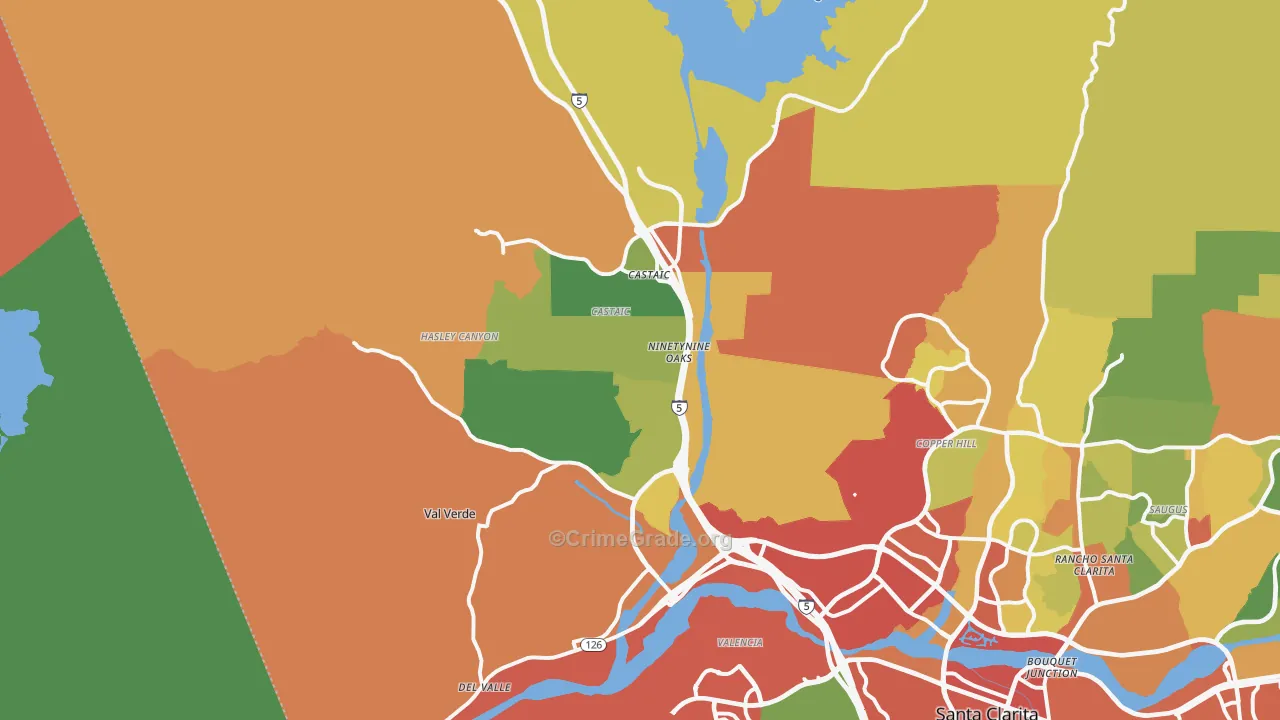 91384, CA Map of Drug-Related Crime Rates