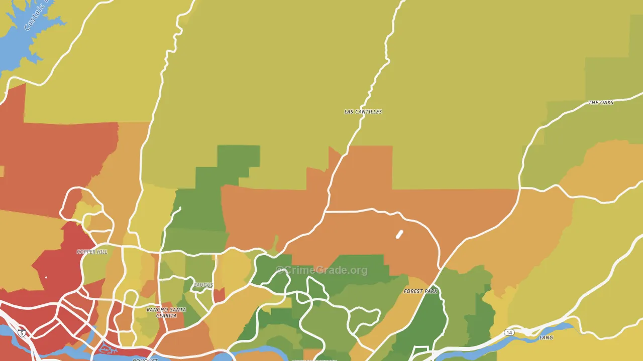 91390, CA Map of Drug-Related Crime Rates