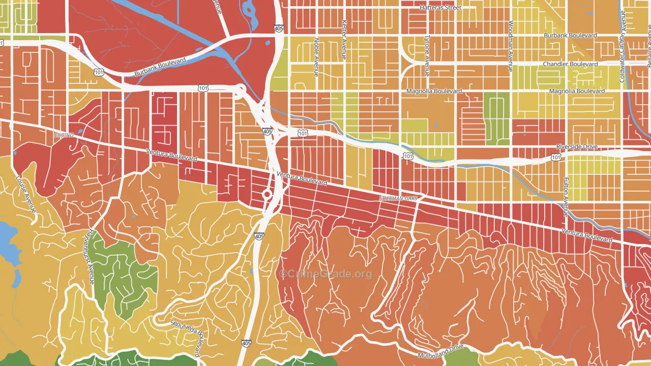 91403, CA Map of Drug-Related Crime Rates