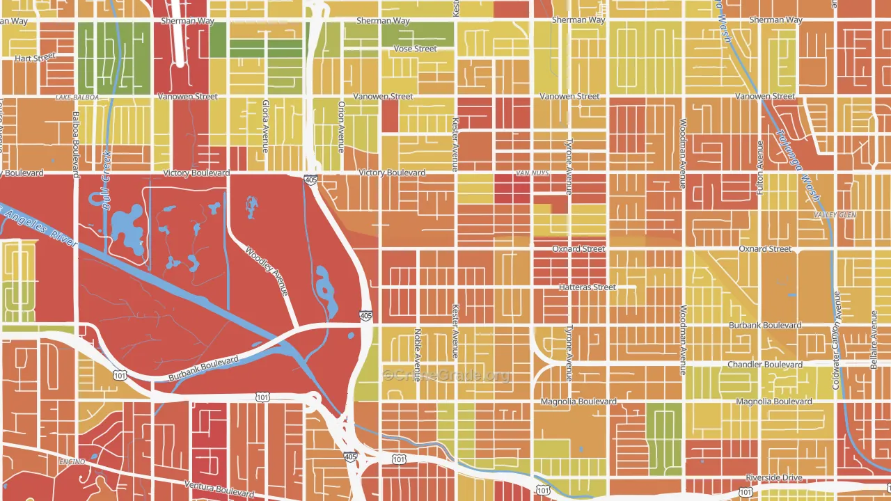 91411, CA Map of Drug-Related Crime Rates