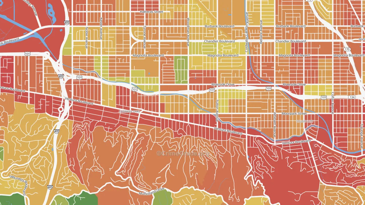 91423, CA Map of Drug-Related Crime Rates
