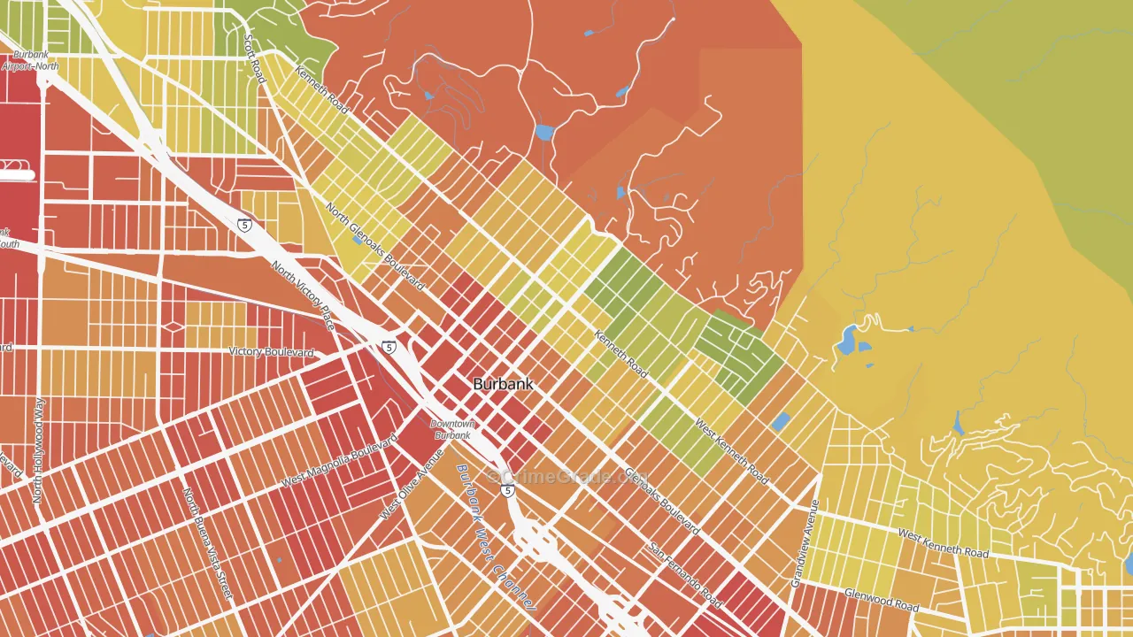 91501, CA Map of Drug-Related Crime Rates