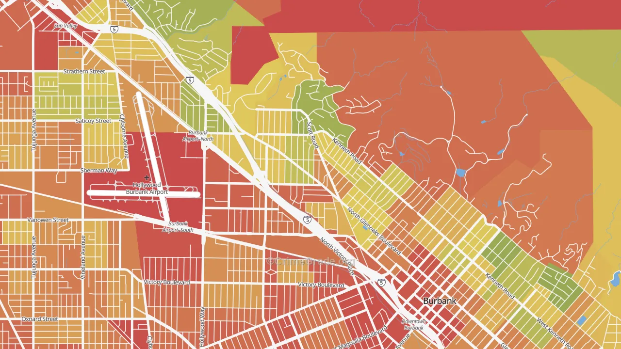 91504, CA Map of Drug-Related Crime Rates