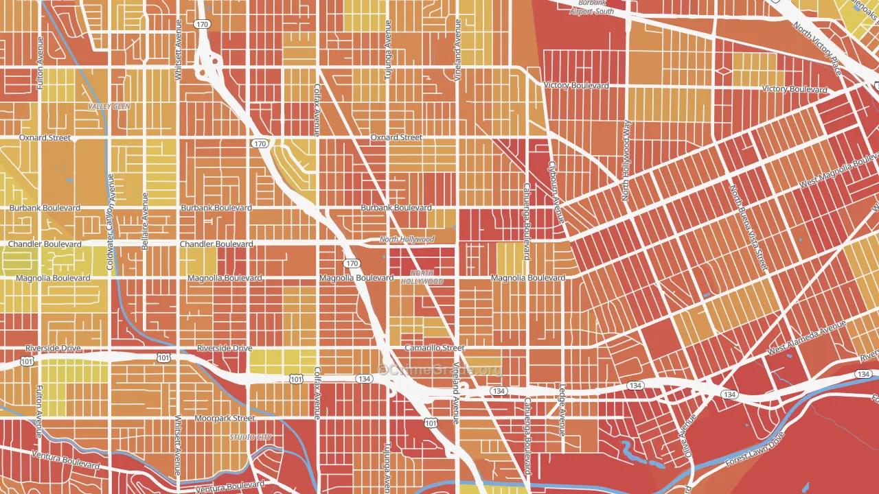 91601, CA Map of Drug-Related Crime Rates