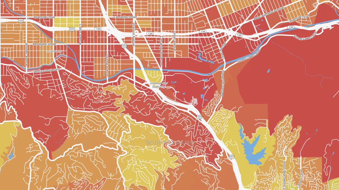 91608, CA Map of Drug-Related Crime Rates