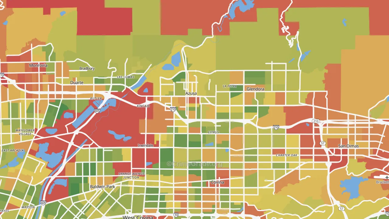 91702, CA Map of Drug-Related Crime Rates