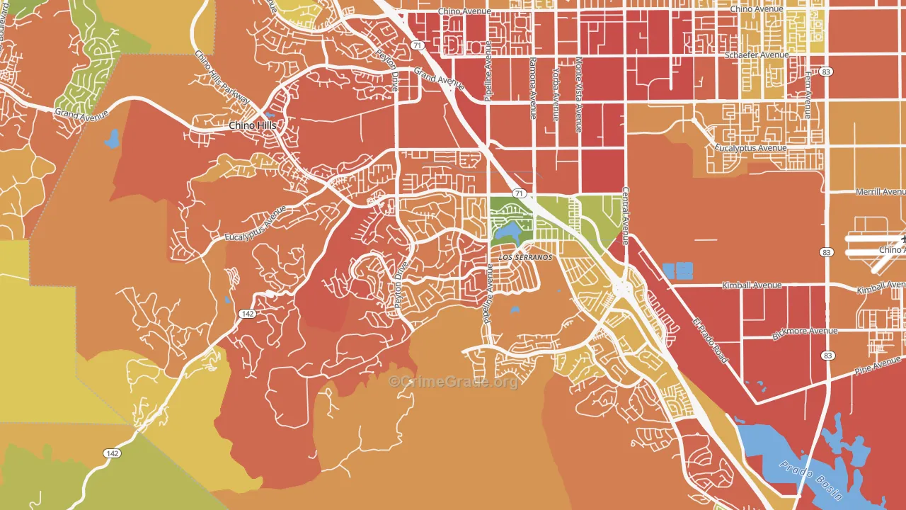 91709, CA Map of Drug-Related Crime Rates