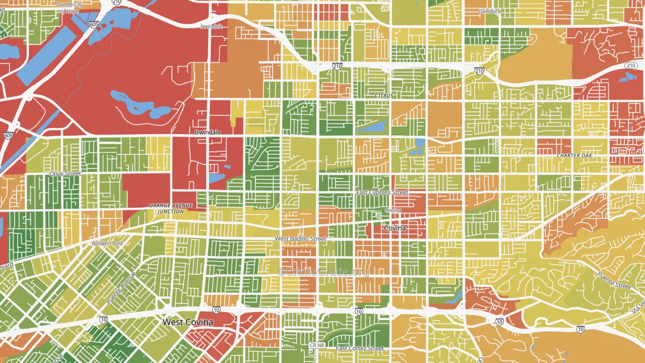91722, CA Map of Drug-Related Crime Rates