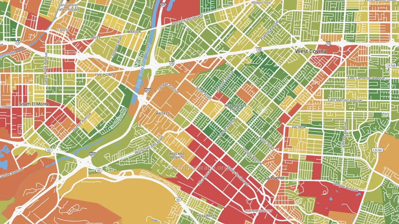 91746, CA Map of Drug-Related Crime Rates
