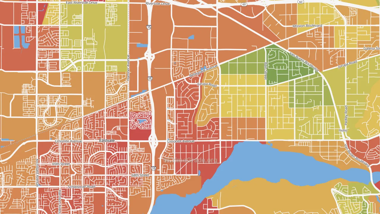 91752, CA Map of Drug-Related Crime Rates