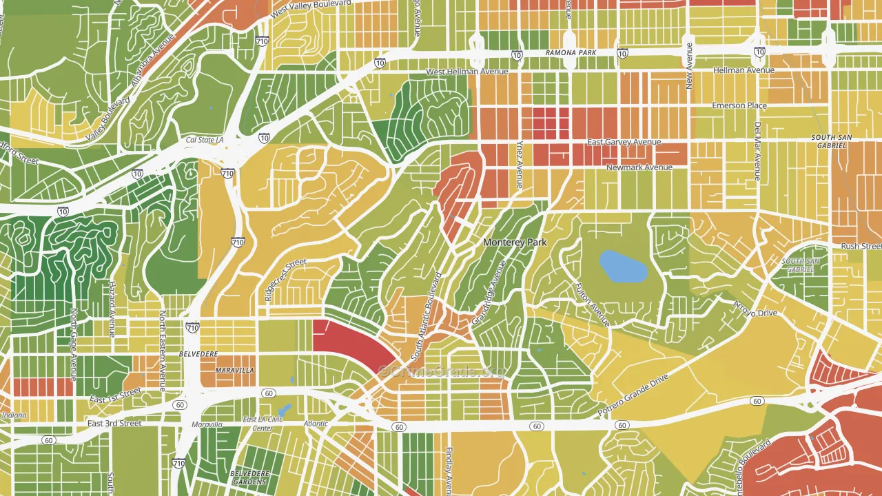91754, CA Map of Drug-Related Crime Rates