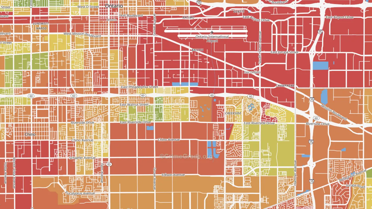 91761, CA Map of Drug-Related Crime Rates