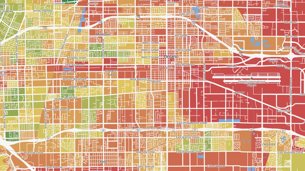 91762, CA Map of Drug-Related Crime Rates