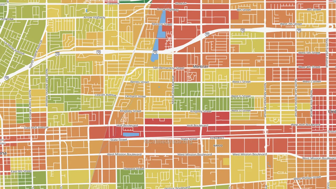 91763, CA Map of Drug-Related Crime Rates