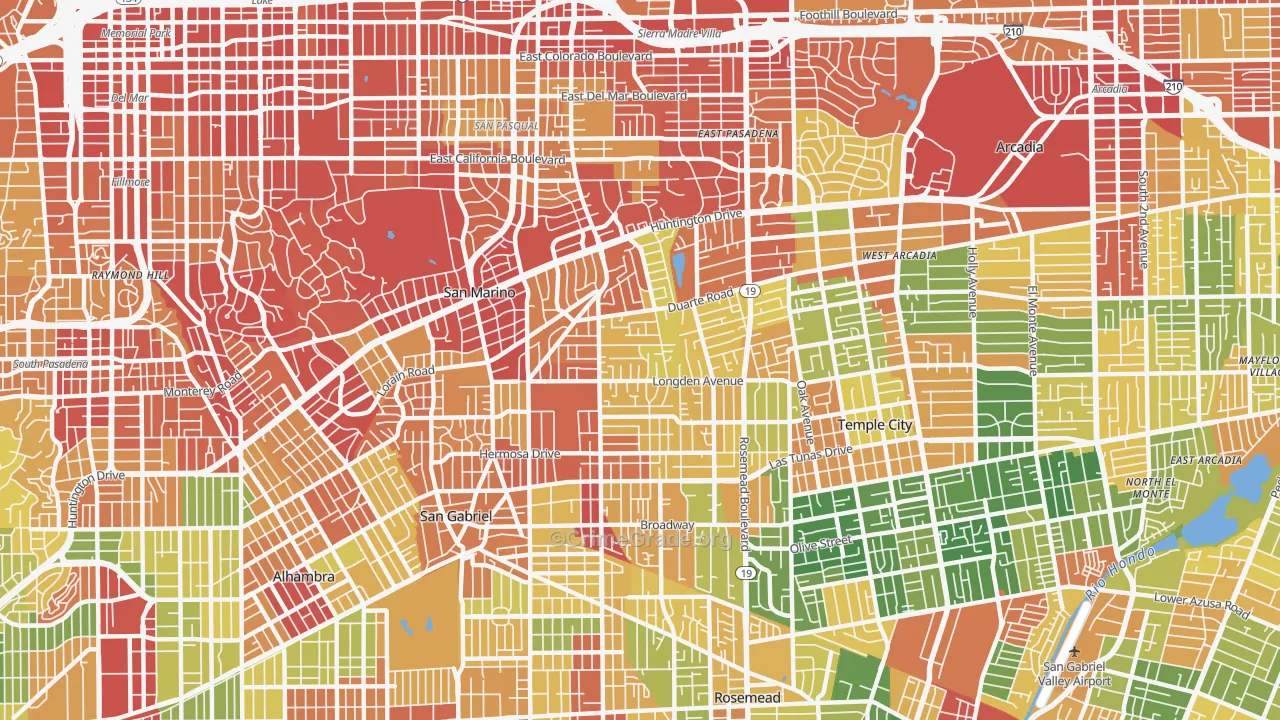 91775, CA Map of Drug-Related Crime Rates