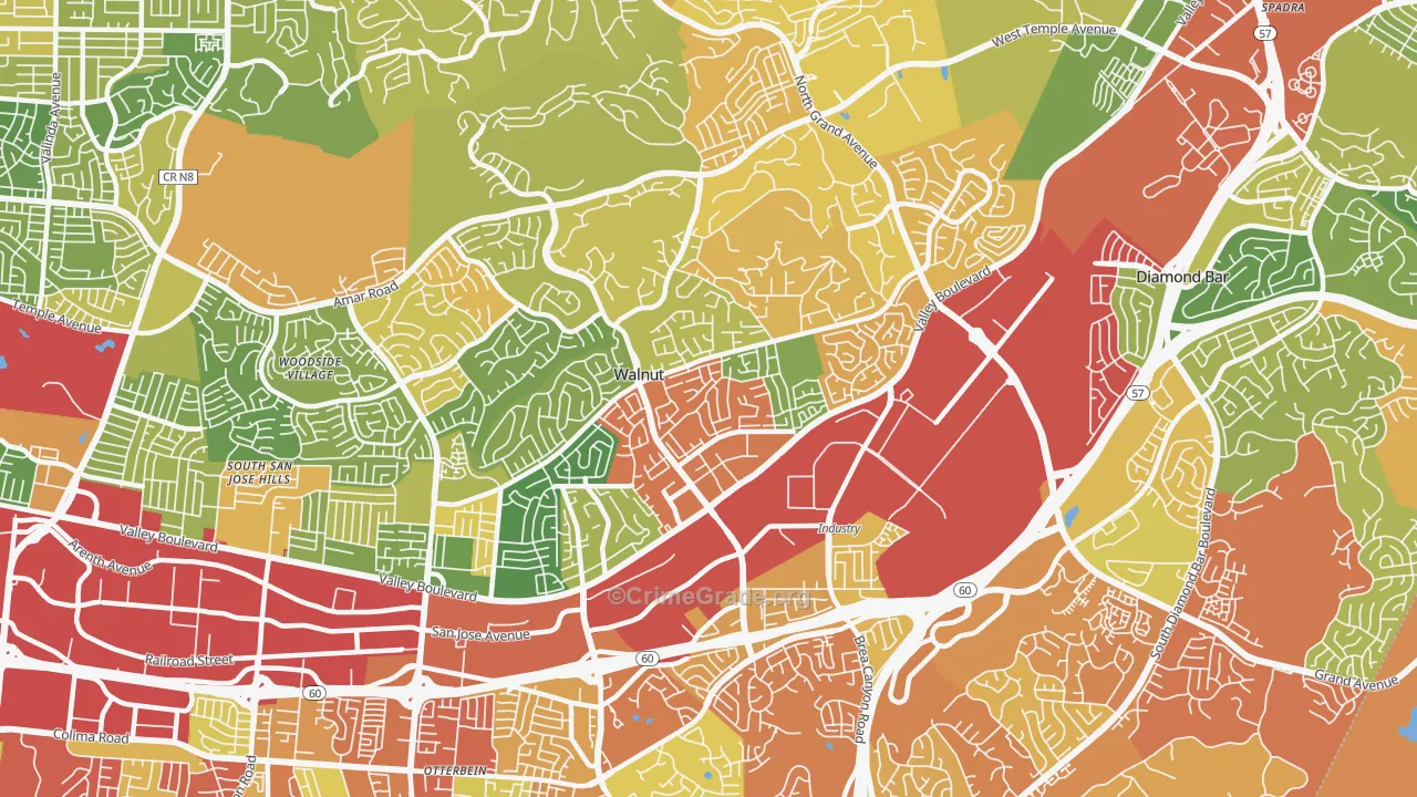 91789, CA Map of Drug-Related Crime Rates