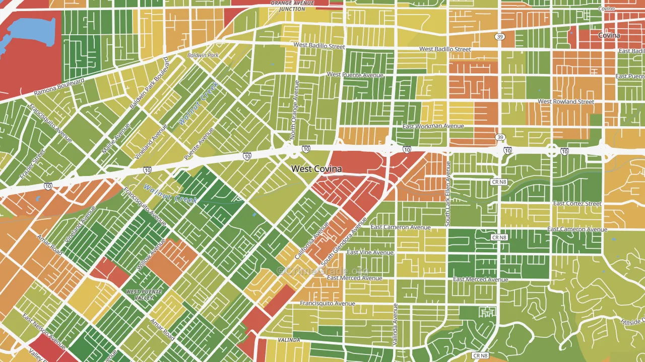 91790, CA Map of Drug-Related Crime Rates