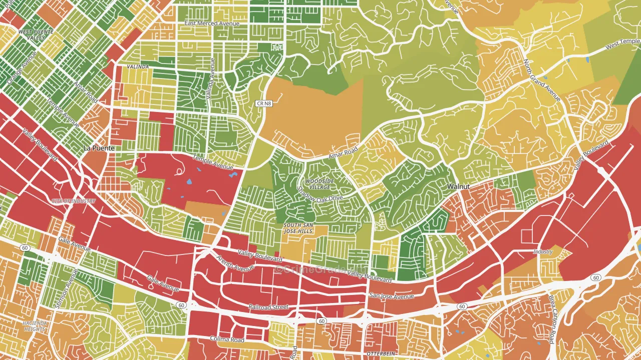 91792, CA Map of Drug-Related Crime Rates