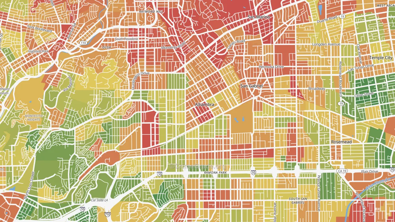 91801, CA Map of Drug-Related Crime Rates